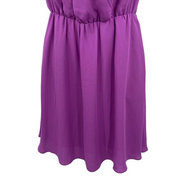 BANANA REPUBLIC Wrap Front Flutter Sleeve Dress Purple Size XS - Picture 6 of 10